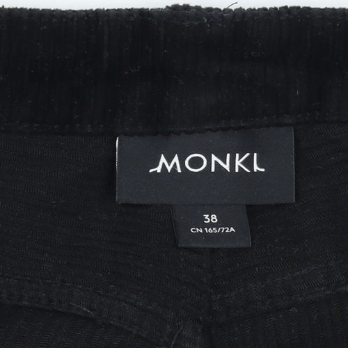 Monki Women's Black Corduroy Trousers Size 10 Cotton Blend