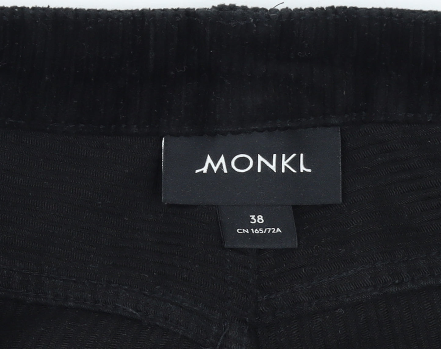 Monki Women's Black Corduroy Trousers Size 10 Cotton Blend