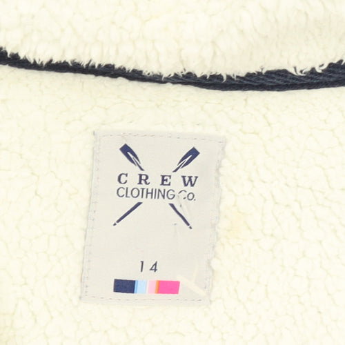 Crew Clothing Co Women Blue Full Zip Hoodie Size 14 Fleece Lined