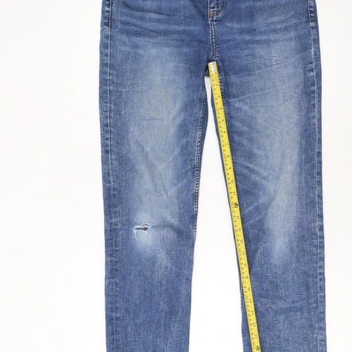 Marks and Spencer Women's Blue Straight Leg Jeans Size 14 Regular
