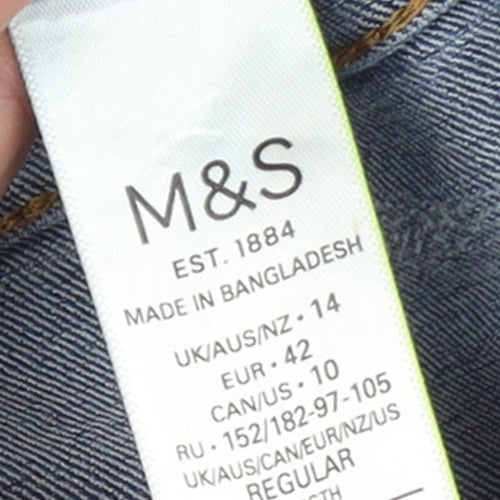 Marks and Spencer Women's Blue Straight Leg Jeans Size 14 Regular