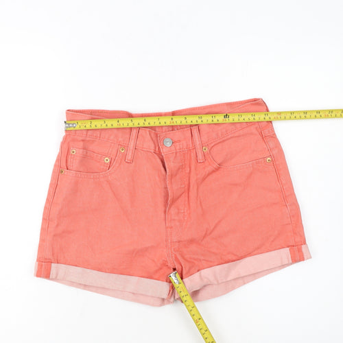 Levi's Women's Pink 501 High Rise Cut-Off Denim Shorts Size 12