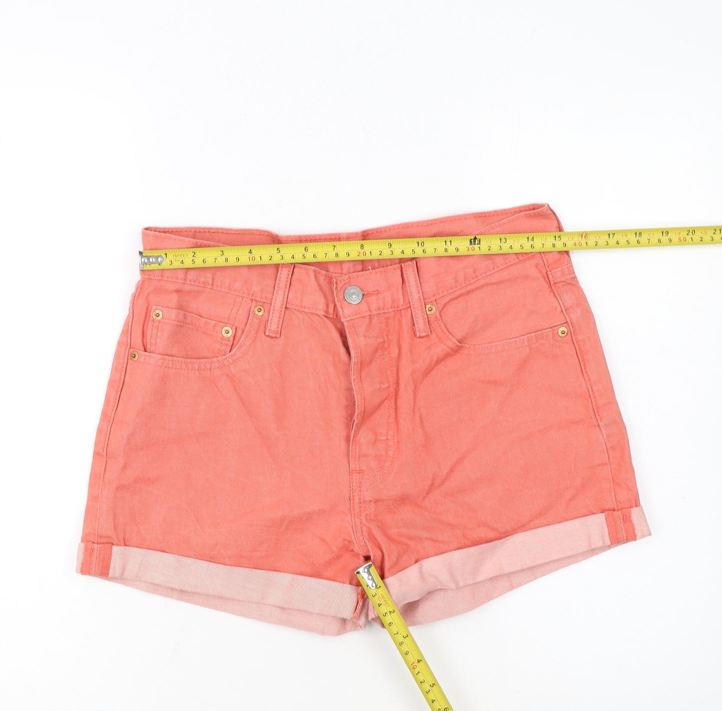 Levi's Women's Pink 501 High Rise Cut-Off Denim Shorts Size 12