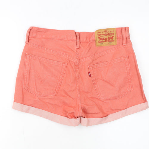 Levi's Women's Pink 501 High Rise Cut-Off Denim Shorts Size 12