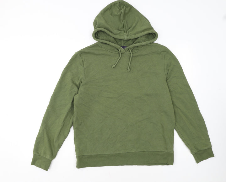 Marks and Spencer Womens Green Pullover Hoodie Size 12 Cotton Blend