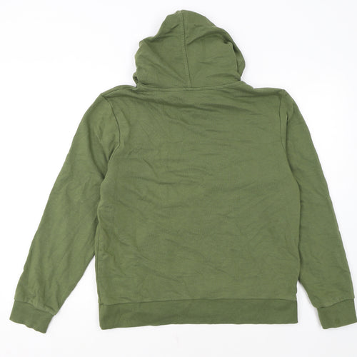 Marks and Spencer Womens Green Pullover Hoodie Size 12 Cotton Blend