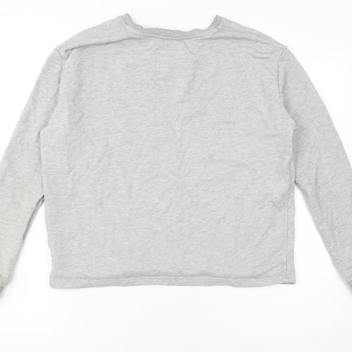 Superdry Women's Grey Pink Logo Pullover Sweatshirt Size S