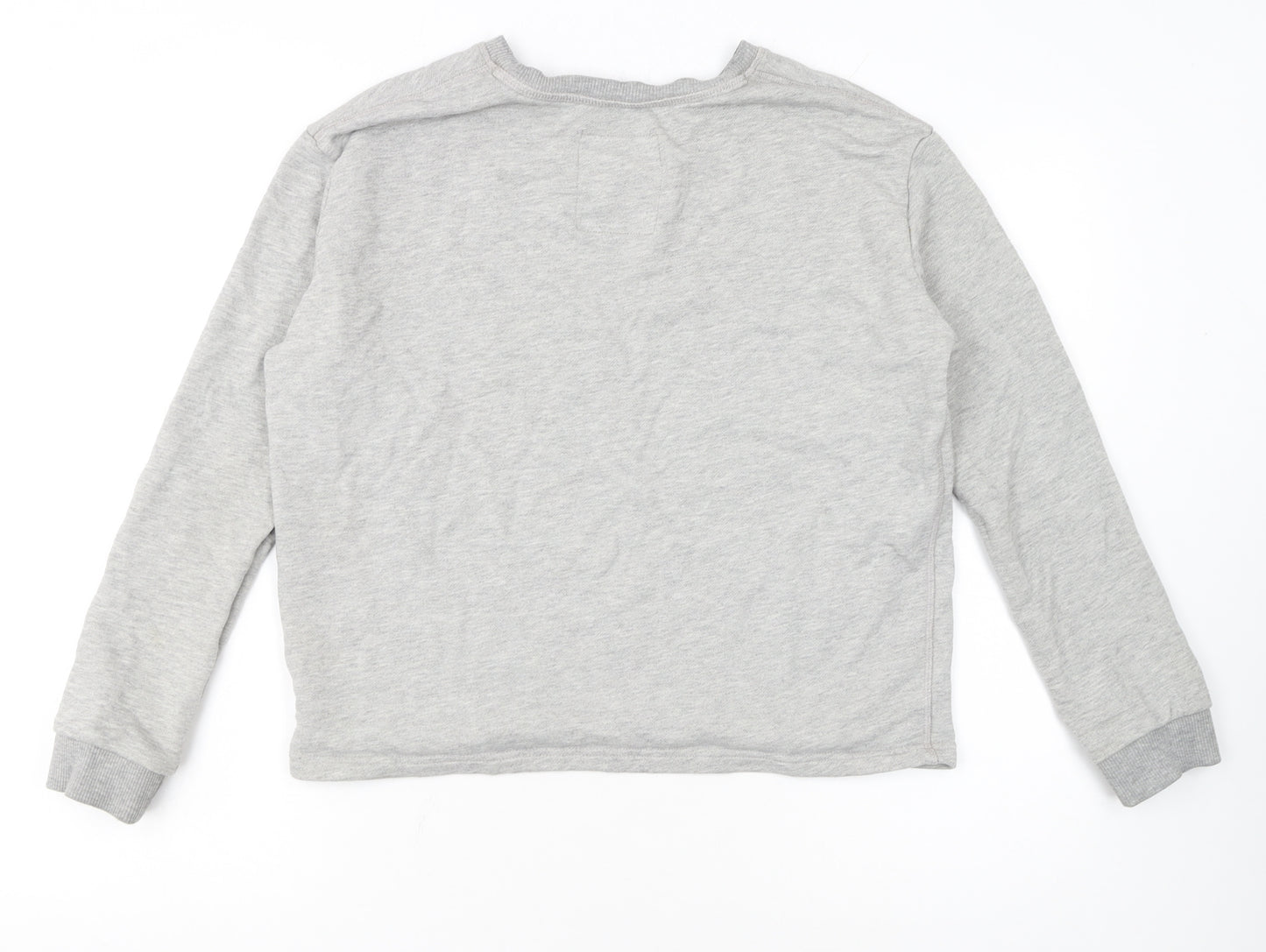 Superdry Women's Grey Pink Logo Pullover Sweatshirt Size S