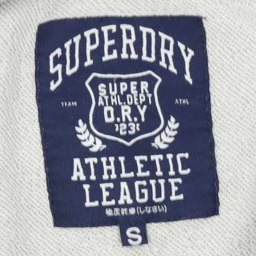 Superdry Women's Grey Pink Logo Pullover Sweatshirt Size S