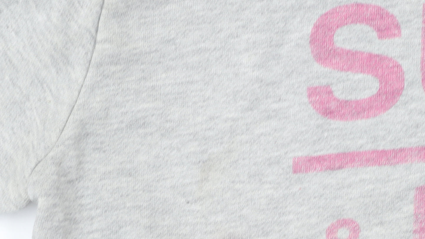 Superdry Women's Grey Pink Logo Pullover Sweatshirt Size S