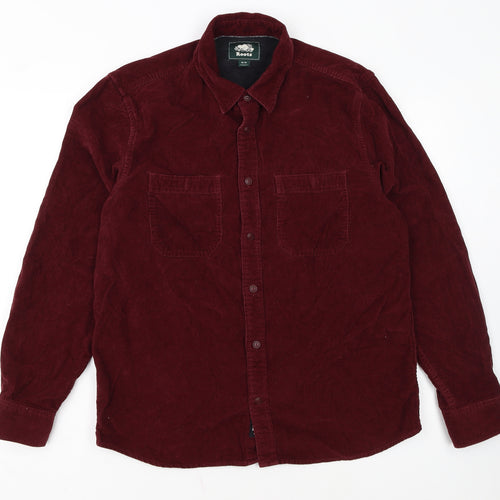 Roots Men's Red Corduroy Button-Up Long Sleeve Shirt Size M
