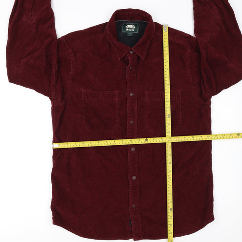 Roots Men's Red Corduroy Button-Up Long Sleeve Shirt Size M