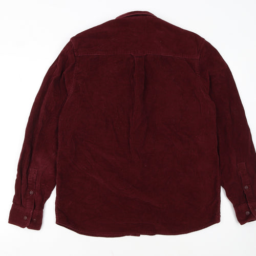 Roots Men's Red Corduroy Button-Up Long Sleeve Shirt Size M