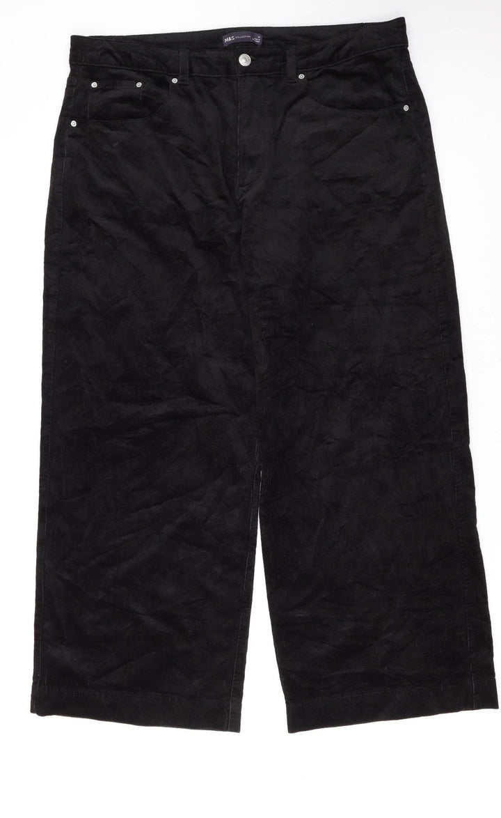 Marks and Spencer Women’s Black Corduroy Chino Trousers Size 18