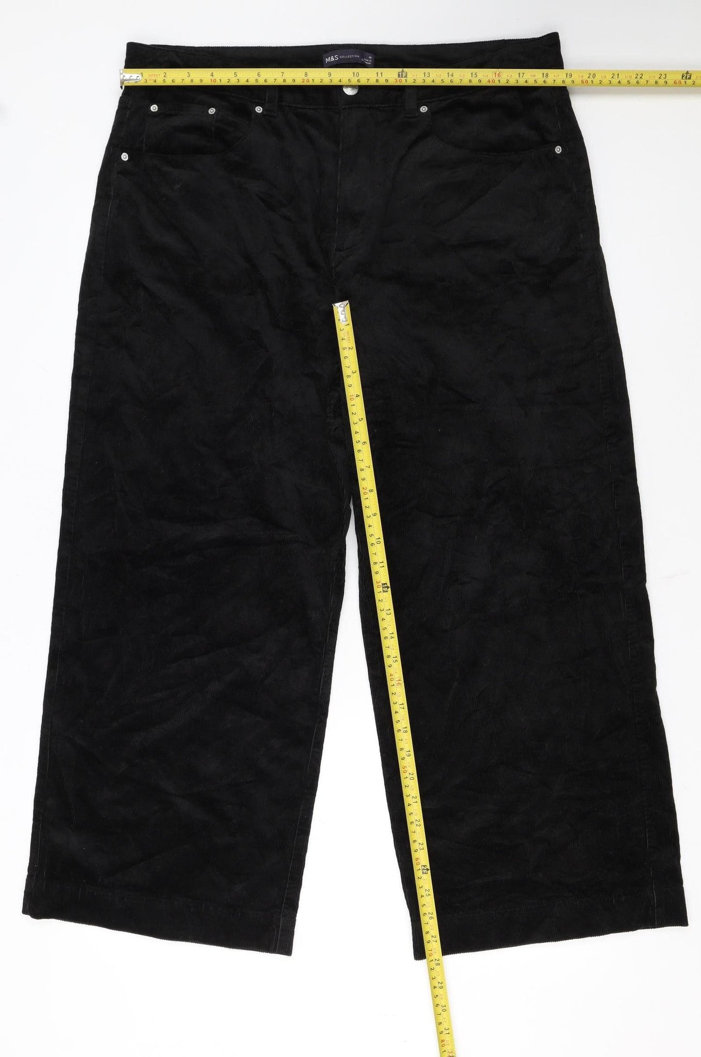 Marks and Spencer Women’s Black Corduroy Chino Trousers Size 18