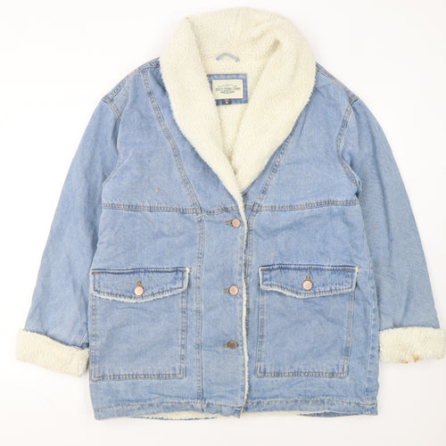 Ashley-Vintage Charm Women's Blue Denim Sherpa Lined Jacket M