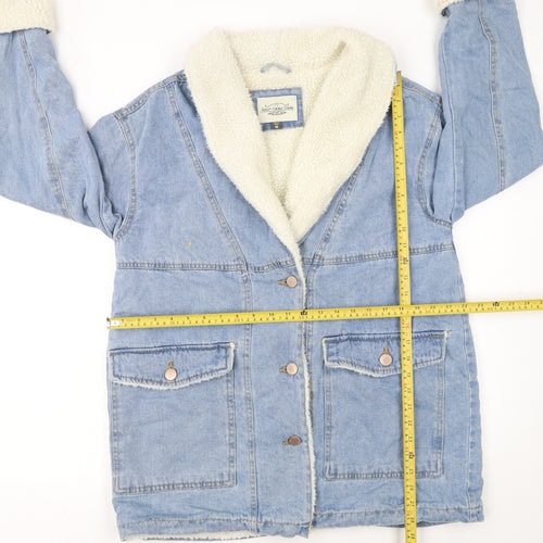Ashley-Vintage Charm Women's Blue Denim Sherpa Lined Jacket M