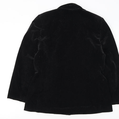 A-WIN Women's Black Velvet Single-Breasted Blazer Size 12
