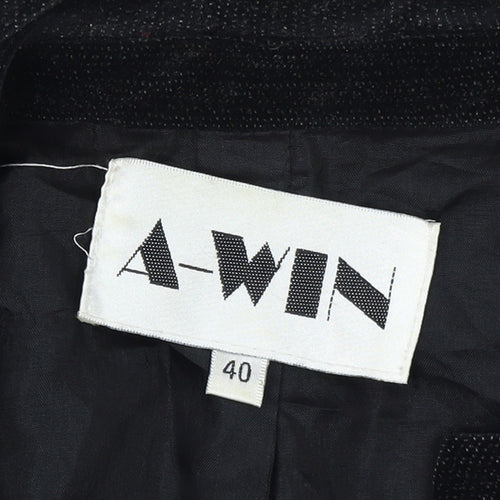 A-WIN Women's Black Velvet Single-Breasted Blazer Size 12