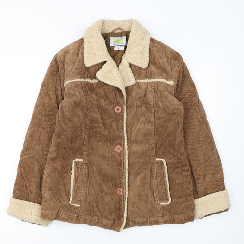 l.e.i. Women's Brown Corduroy Faux Shearling Jacket Size S