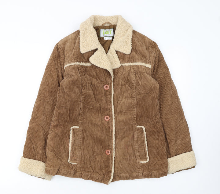 l.e.i. Women's Brown Corduroy Faux Shearling Jacket Size S
