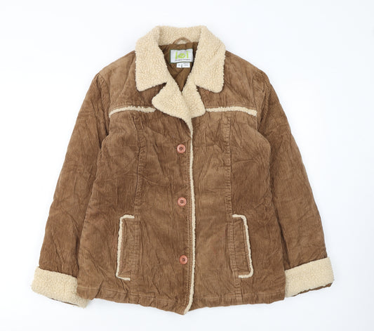 l.e.i. Women's Brown Corduroy Faux Shearling Jacket Size S