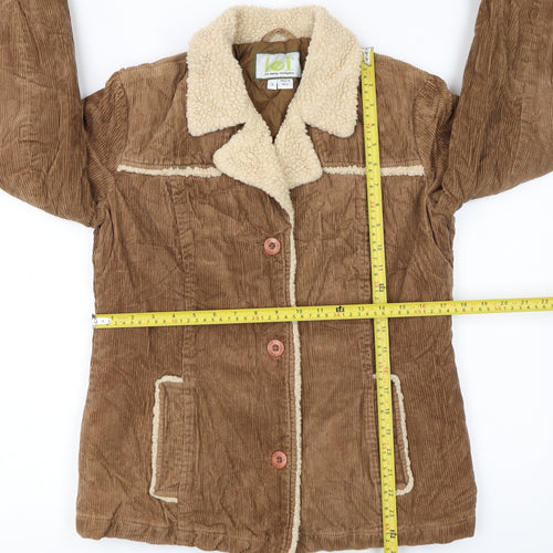 l.e.i. Women's Brown Corduroy Faux Shearling Jacket Size S