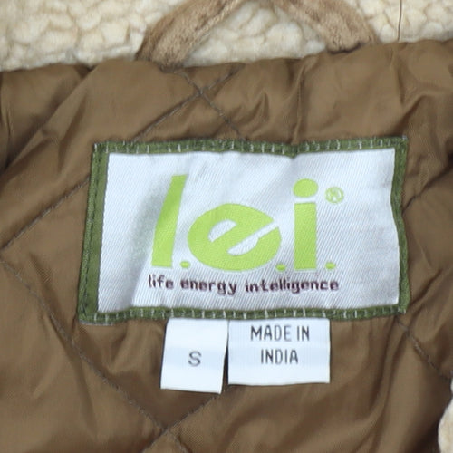 l.e.i. Women's Brown Corduroy Faux Shearling Jacket Size S
