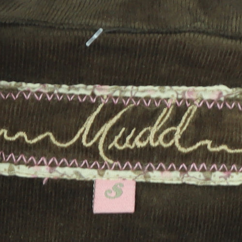 Mudd Women Brown Corduroy Blazer Jacket Small Cotton Blend Lace Trim
