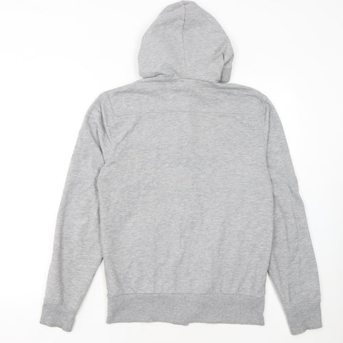 RYSD Men's Grey Button Cardigan Hoodie Size S Regular Fit