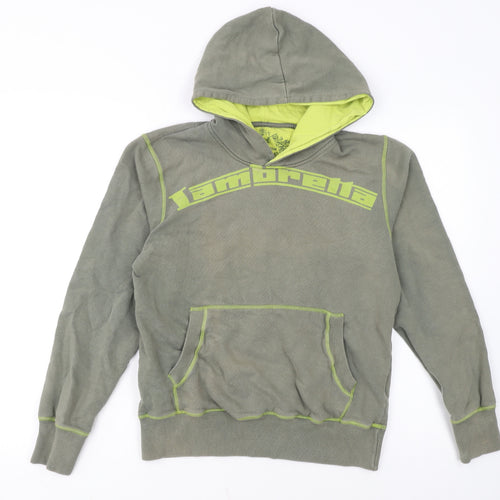 Lambretta Men's Green Pullover Hoodie Small Cotton Casual Top