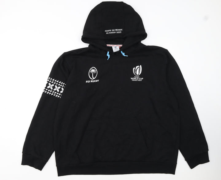 Rugby World Cup France 2023 Fiji Rugby Black 3XL Men's Pullover Hoodie
