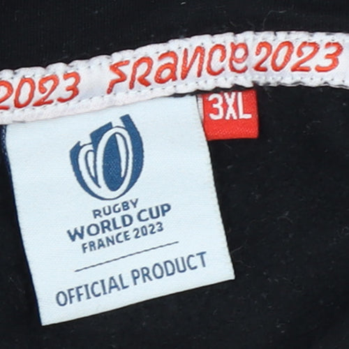 Rugby World Cup France 2023 Fiji Rugby Black 3XL Men's Pullover Hoodie