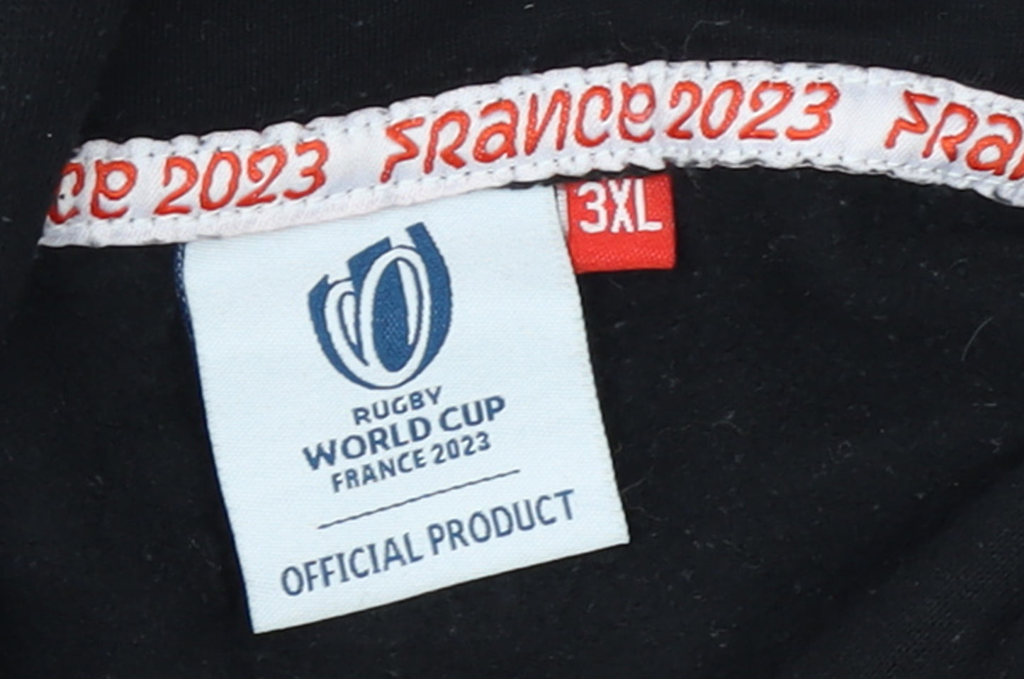 Rugby World Cup France 2023 Fiji Rugby Black 3XL Men's Pullover Hoodie