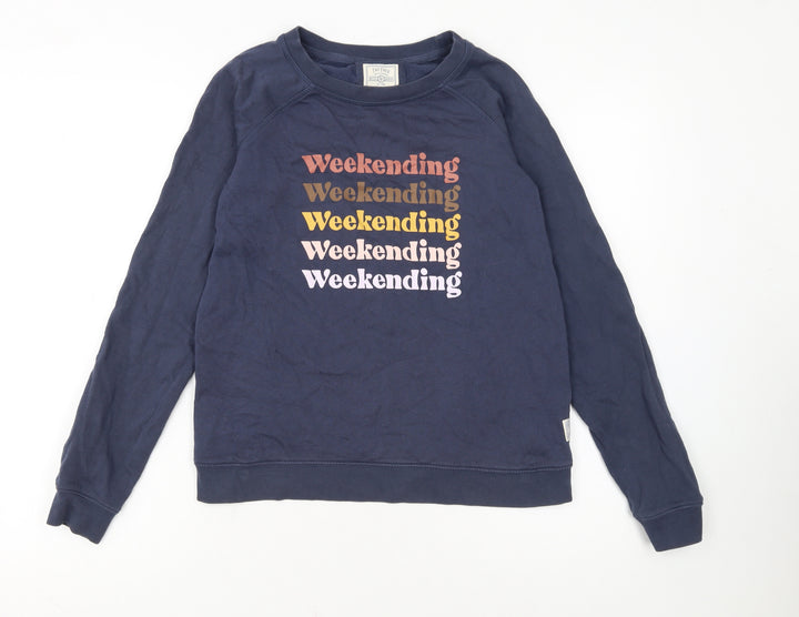 Fat Face Womens Navy Weekend Graphic Cotton Sweatshirt UK 6