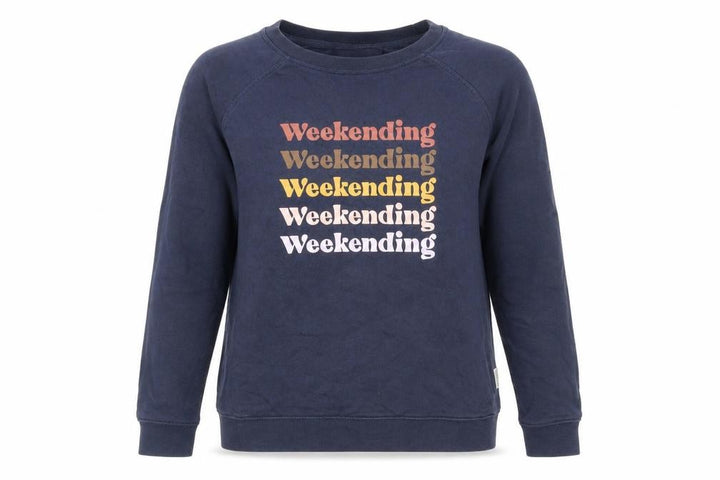 FatFace Womens Navy Weekend Graphic Cotton Sweatshirt UK 6