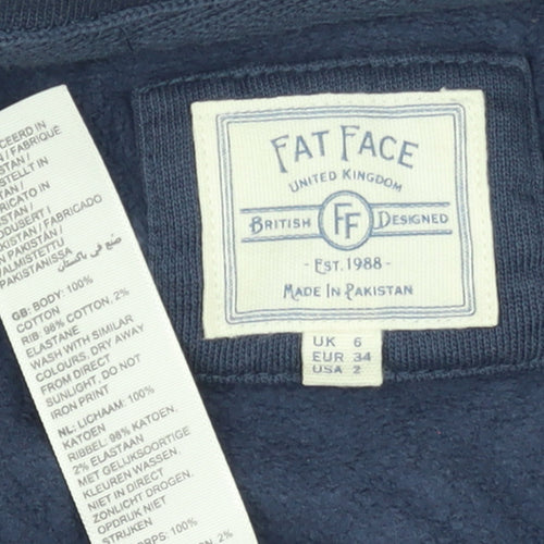Fat Face Womens Navy Weekend Graphic Cotton Sweatshirt UK 6
