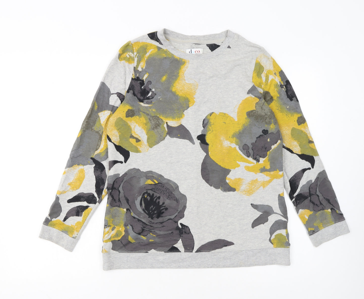 Denim & Co Women’s Grey Floral Pullover Sweatshirt XS