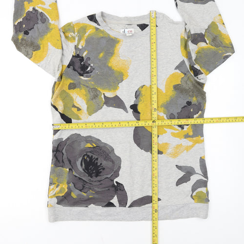 Denim & Co Women’s Grey Floral Pullover Sweatshirt XS