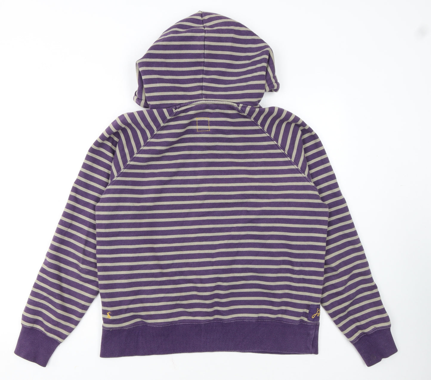 Joules Women's Purple Striped Cotton Pullover Hoodie Size 16