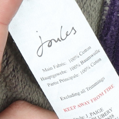 Joules Women's Purple Striped Cotton Pullover Hoodie Size 16