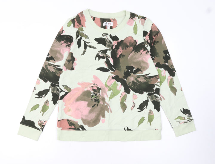 Denim & Co Women’s Green Floral Pullover Sweatshirt Size S