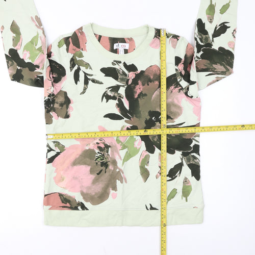 Denim & Co Women’s Green Floral Pullover Sweatshirt Size S