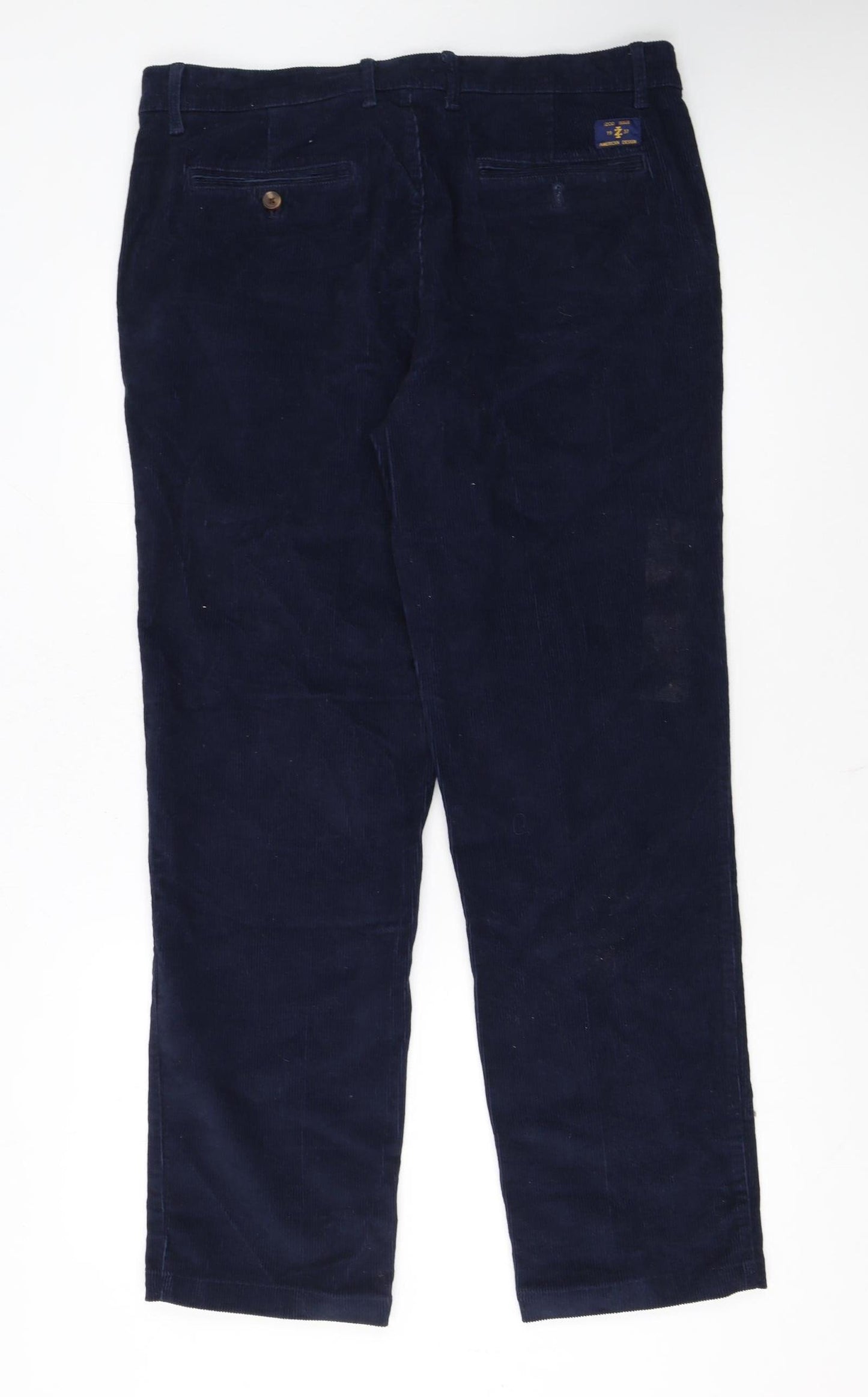IZOD Men's Blue Corduroy Straight Trousers 34x32
