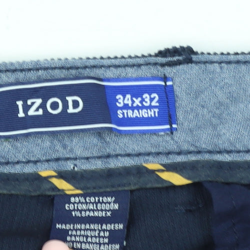 IZOD Men's Blue Corduroy Straight Trousers 34x32
