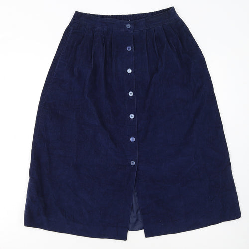 S.V.P. Womens Blue Corduroy A-Line Midi Skirt Size 12