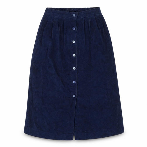 S.V.P. Womens Blue Corduroy A-Line Midi Skirt Size 12