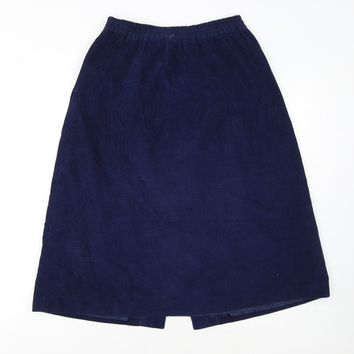 S.V.P. Womens Blue Corduroy A-Line Midi Skirt Size 12