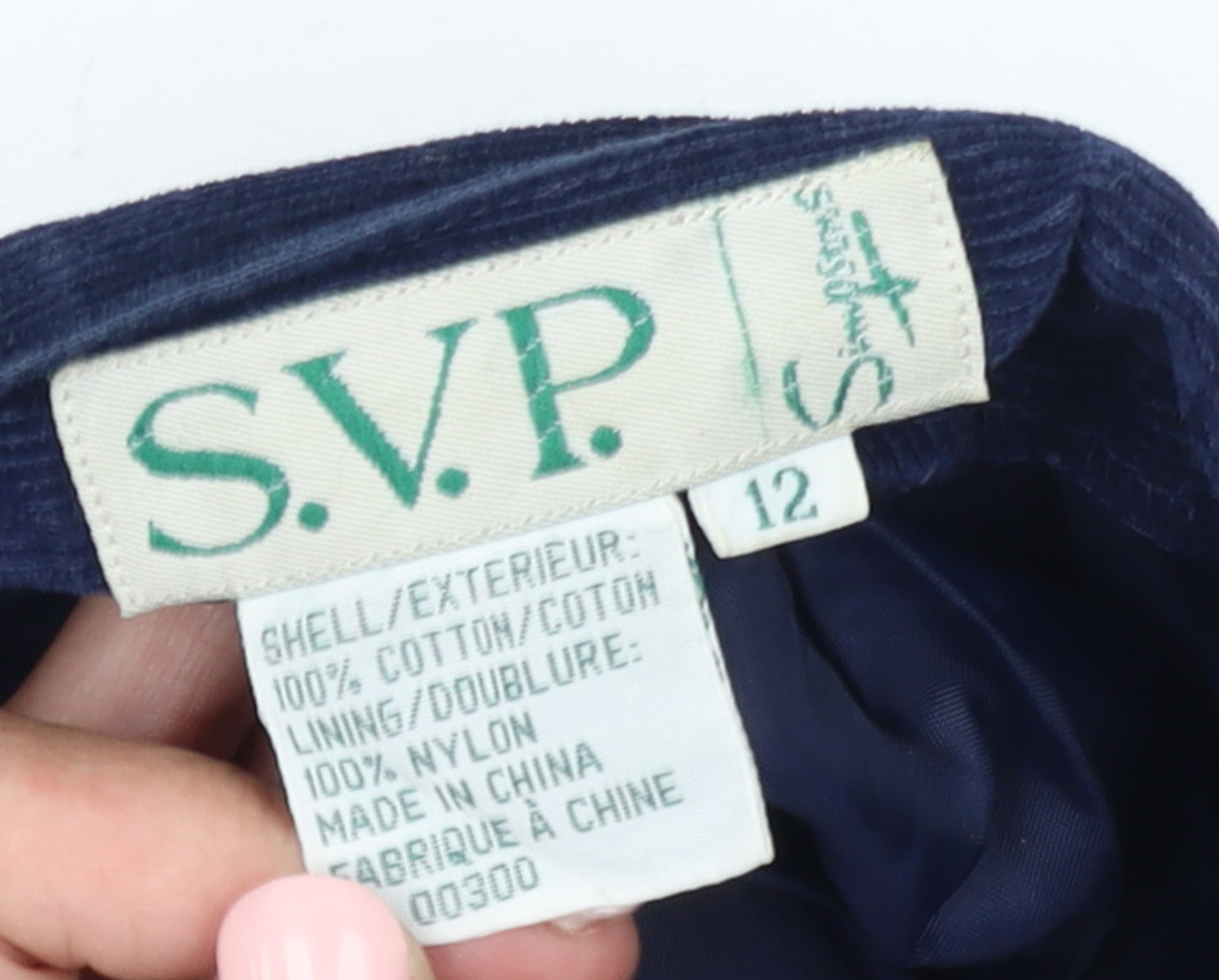 S.V.P. Womens Blue Corduroy A-Line Midi Skirt Size 12