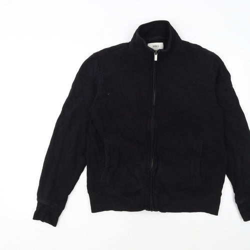 Marks and Spencer Men's Black M Basic Full Zip Fleece Jacket